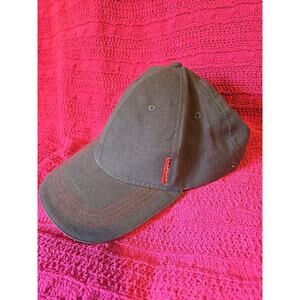 Hilti Gray Hat Adjustable Baseball Cap Adult Red Trim Strap Back Adult Logo EUC